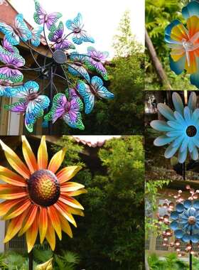 铁艺户太阳阳能多款式组别旋转大风车花园庭院台墅露台布置装饰外