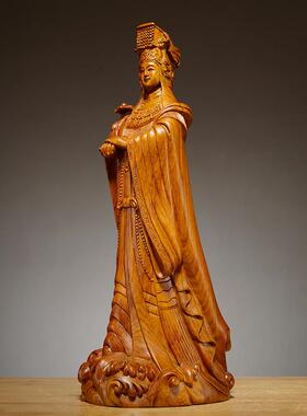 观古 花梨木雕妈祖神像摆件 家居供奉湄洲海神天上圣母雕刻工艺品
