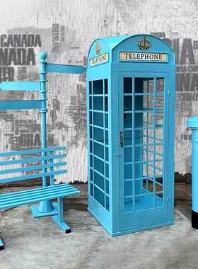 高档古铁艺工艺品网红店话影亭大型户外装饰电摆件摄复道具邮筒书