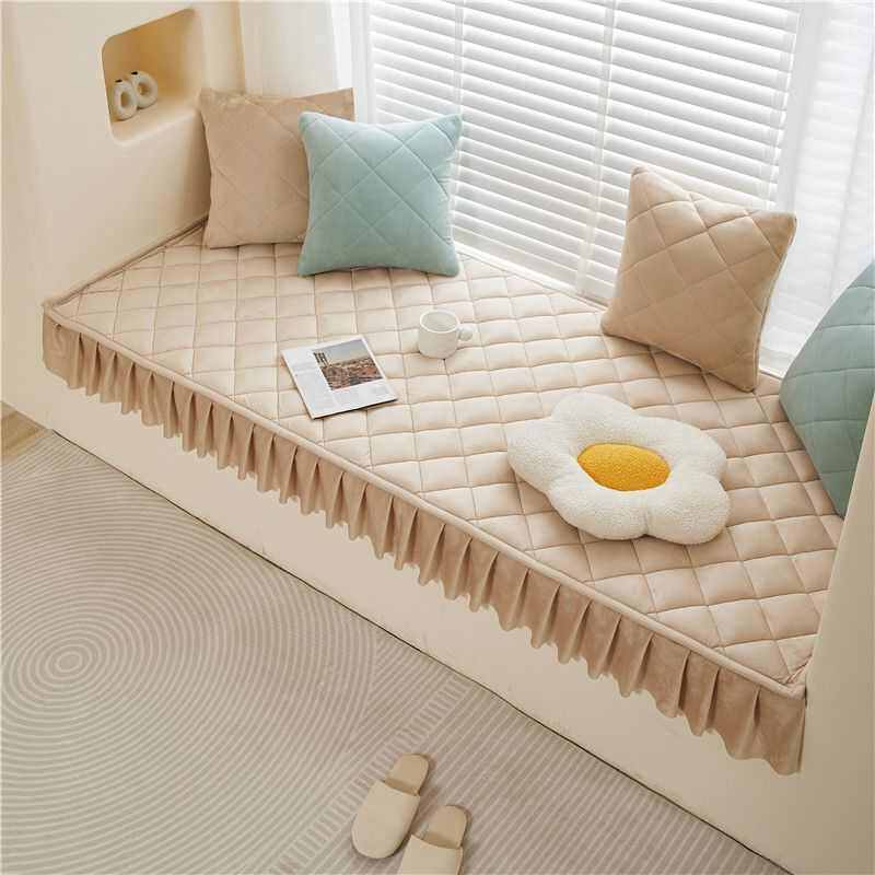 Bay window mat, thickened window sill mat, non-slip, four-season machine washable, thickened sponge mat, balcony bay window mat