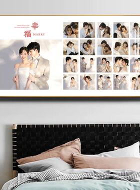 婚纱照相框定制大尺寸结婚照片挂墙放大玄关画60寸宫格洗照片打印