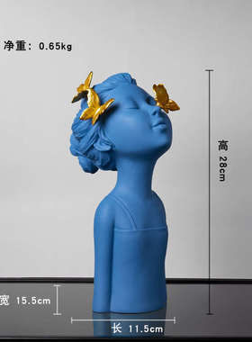 简约现代艺术女孩创意桌面摆设客厅玄关样板间家居饰品少女心摆件