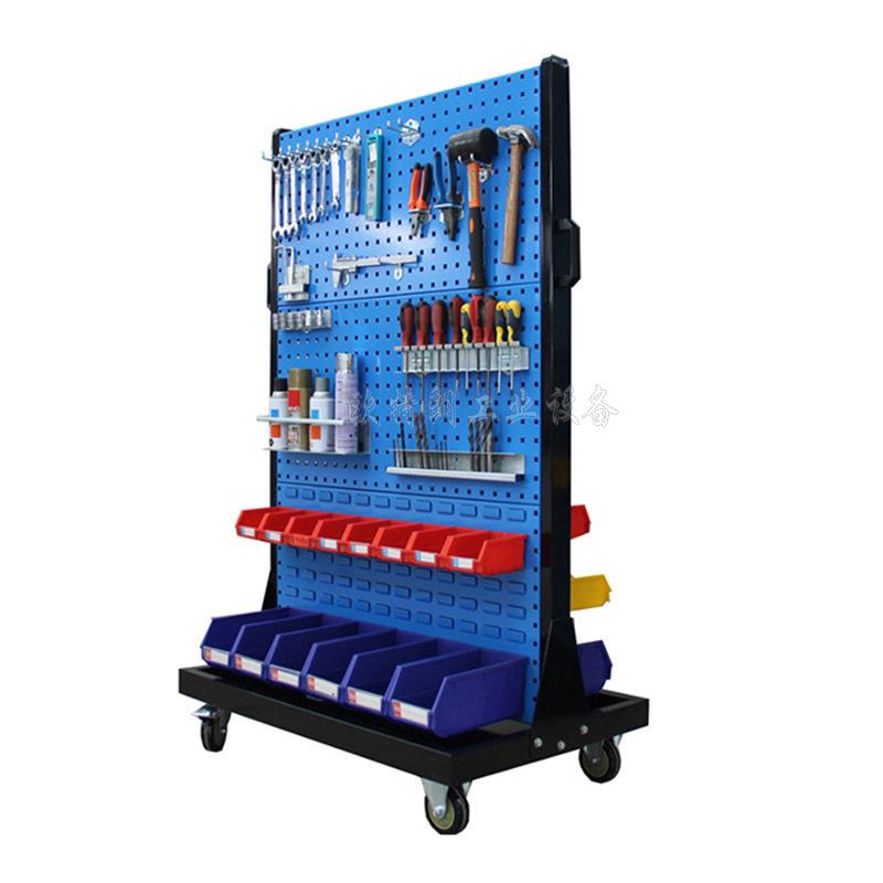 Workshop screw classification storage rack hardware tool rack mobile material sorting rack hole plate display rack tool hook