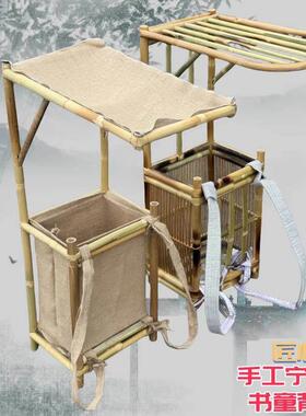 宁采臣背篓竹制书生书童背书箱行脚僧状元箱古装道具竹编徒步背包