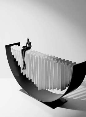 现代简约金属创意艺术软装饰品家居样板间玄关柜人物造型轻奢摆件