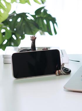 创意卡通可爱的猫手机支架桌面装饰品工作站装饰减压愈合小礼物卡