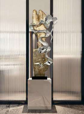 现大代ICM型抽象电镀摆件酒店堂雕塑艺品客厅样板房大落地玄术关