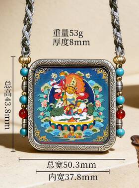 文创景区手绘擦擦唐卡吊坠黄财绿度母五爷金翅大鹏鸟立体唐卡项链
