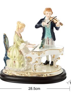 高档欧式居创意陶瓷人物件蕾瓷丝偶饰品装饰创意现代纯手家工摆精