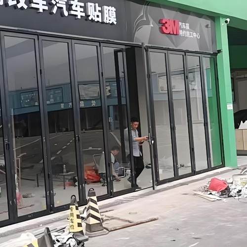 深圳东莞广州电动折叠玻璃门铝合金边框活动隔断门隐形门全景门 - 图2