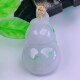 Myanmar natural authentic jadeite 18k gold buckle ice violet floating flower spring color flash gourd jade pendant 3.13g