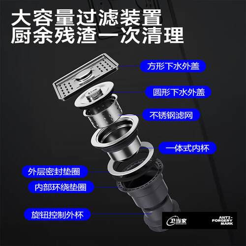 洗菜盆sus304不锈钢水槽大单水槽家用厨房水槽洗碗槽加厚台下盆手 - 图1