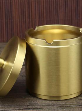 客不锈防飞灰烟灰缸家用带盖创个意漏斗性厅卧室防摔烟灰TT-车载