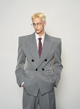 【天猫甄选】复古高级领带男高档商务正装黑色条纹衬衫西服搭配