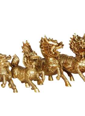 杨铜记批发摆件铜器厂家批发工艺品用品礼品 铜财福麒麟火麒麟