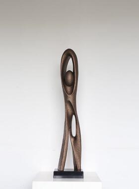 侘寂风酒店大堂高端抽象雕塑艺术品样板间会所装饰品玄关落地摆件