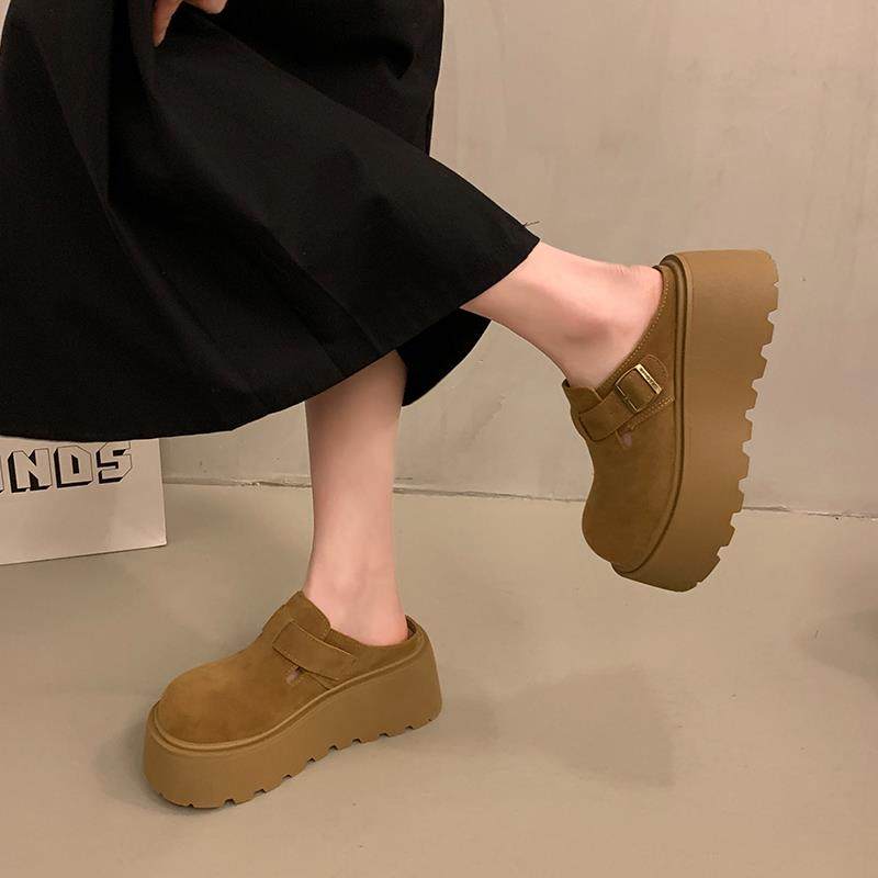 厚底勃肯鞋一脚蹬包头半拖鞋女季外穿2026新款懒人孕妇博肯0115w,淘宝优惠券,粉丝福利购,淘宝优惠卷