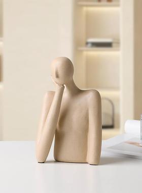 人物雕塑艺术创意摆件家居客厅高档轻奢酒柜电视柜装饰样板间软装