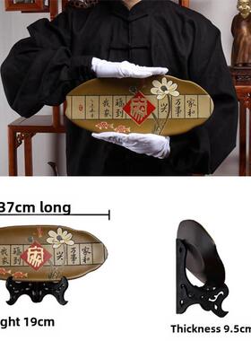 新中国风覆古风格陶瓷板装饰家庭客厅入口门古架入口隔断装饰