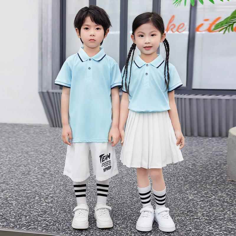 小学生校服夏装套装儿童班服运动会班服POLO衫套装幼儿园园服夏季