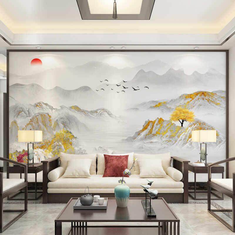中式山水大气意境墙布电视背景墙壁纸2025年新款客厅沙发定制壁画,淘宝优惠券,粉丝福利购,淘宝优惠卷