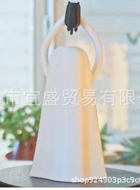 跨境幽灵举猫咪装饰品摆件家居庭院装饰创意特色摆件幽灵鬼魂树脂