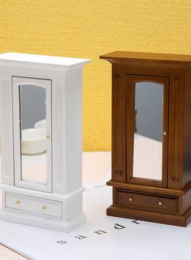 1：12迷你娃娃屋家具配件DOLLHOUSE卧室衣柜OB11娃娃用带镜子