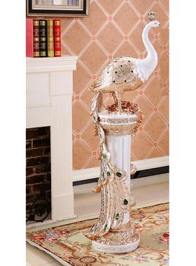 高档欧式客电视柜家边落地摆件孔雀大型创意居厅装旁饰品乔迁新居