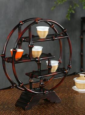 手工筇竹竹制茶棚桌面茶台收纳柜中式博古架杯架置物架茶室摆件