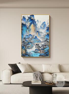 千里江山图玄关装饰画古画山水画走廊过道壁画客厅沙发背景墙挂画
