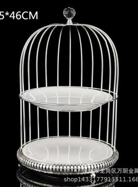 新蛋款欧带钻一层两层三224层蛋架婚糕庆桌面摆台金式属糕盘点心