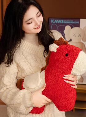 2026新年小马抱枕玩偶生肖公仔客厅沙发床头春节送朋友装饰摆件