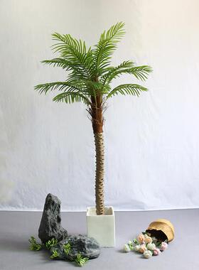 仿真椰子树室内造景热带绿植假椰树大型盆栽装饰酒店落地假棕榈树