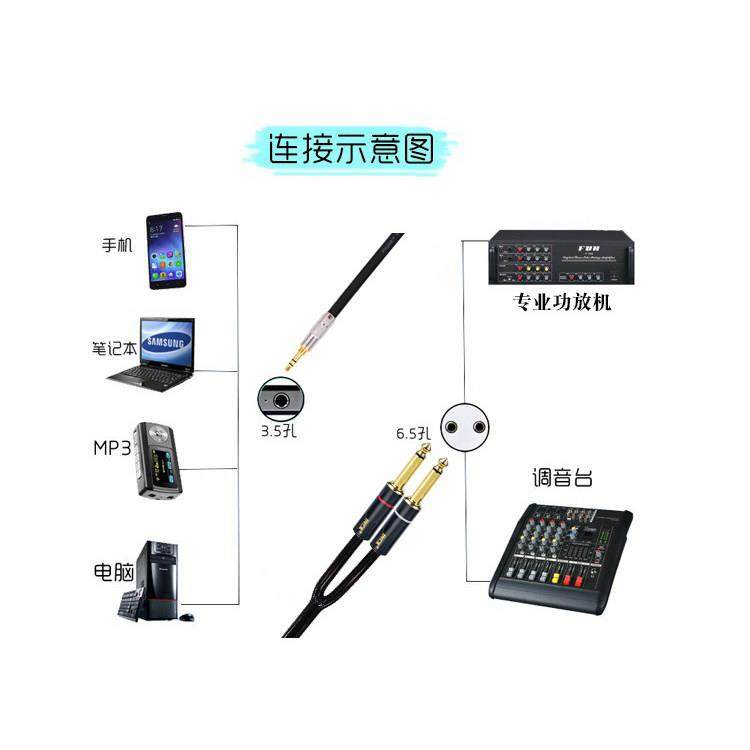 3.5转6.5双大二芯一分二音频线手机电脑声卡调音台双声道发烧怪兽,淘宝优惠券,粉丝福利购,淘宝优惠卷