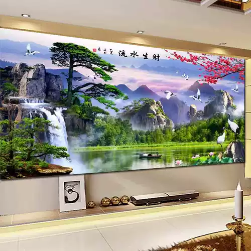 Mona Lisa Cross Emelcodery Новая гостиная значительная приветственная сосна упрощенная современная вода Shengcai горная вода висящая картина