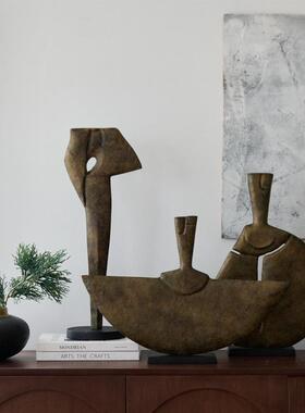 印tb-99437度进口铝制仿古做旧象半月雅形金属雕塑玄摆件新中式扇