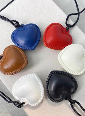 fever同款皮质爱心项链麻绳桃心酷风百搭可调节可爱辣妹心形项链