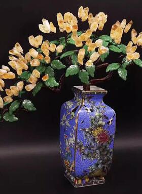 天然黄水晶招财树发财树居家客厅创意摆件紫水晶摇钱树办公室摆件