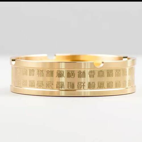 黄铜烟灰缸家用家居办公室摆件五牛送福烟灰缸中式全铜摆件 - 图0