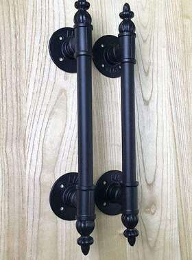 酒简约木门拉手吧KTV别墅民宿户防外火大推拉GKQ移工业门风复古把