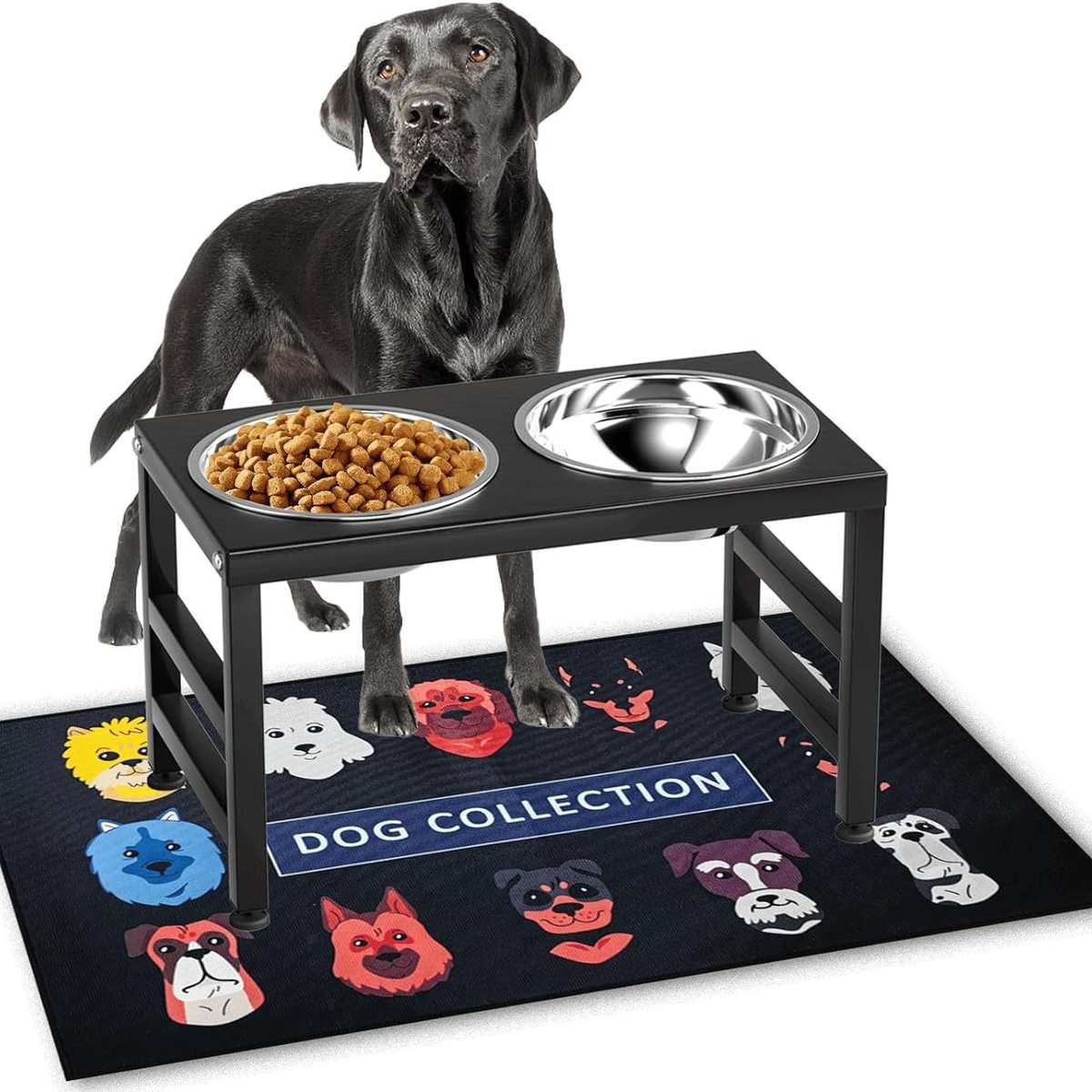 金属高架狗碗养狗碗架狗食器中大型狗高架狗食盆不锈钢 - 图3