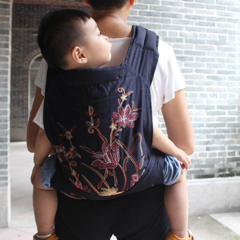 婴儿宝宝前抱后背式简易刺绣老式传统大孩背带背巾背袋抱娃神器,淘宝优惠券,粉丝福利购,淘宝优惠卷