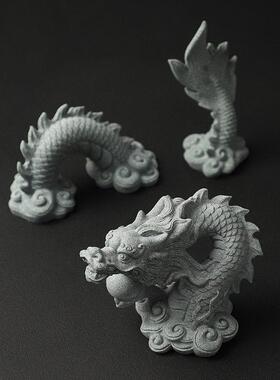 新中国风吉祥龙盆景微景观假山水陆缸鱼缸景观老物件小饰品手工工
