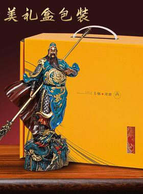 黎采纯铜关公摆件中式商铺客厅办公室玄关武财神店铺关羽神像手工