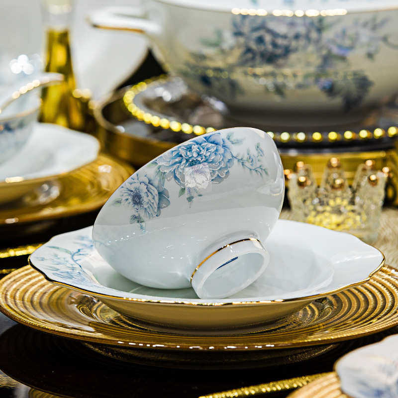 2025新款碗碟套装家用景德镇高端白瓷餐具套装手绘描金高级感送礼,淘宝优惠券,粉丝福利购,淘宝优惠卷