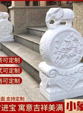 门前门墩抱鼓石一对庭院别墅家用门口摆件大门口石狮子一对