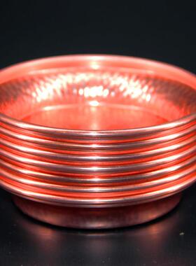 藏密坊 朵玛供盘小碟子红铜紫铜手工打磨供一套七个烟供薰香香盘