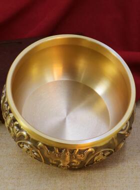 2026黄铜实心双鱼聚宝盆招财聚财摆件中式家居客厅玄关店铺装饰工