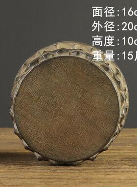 山西古建筑天然青石整料彷古雕刻莲花座石鼓摆件茶台壶垫石墩底座