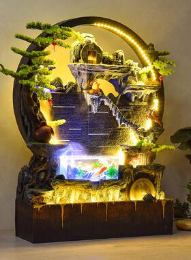 大型假流水摆循环水幕墙客厅公开业山礼品装司饰高山25118喷件泉